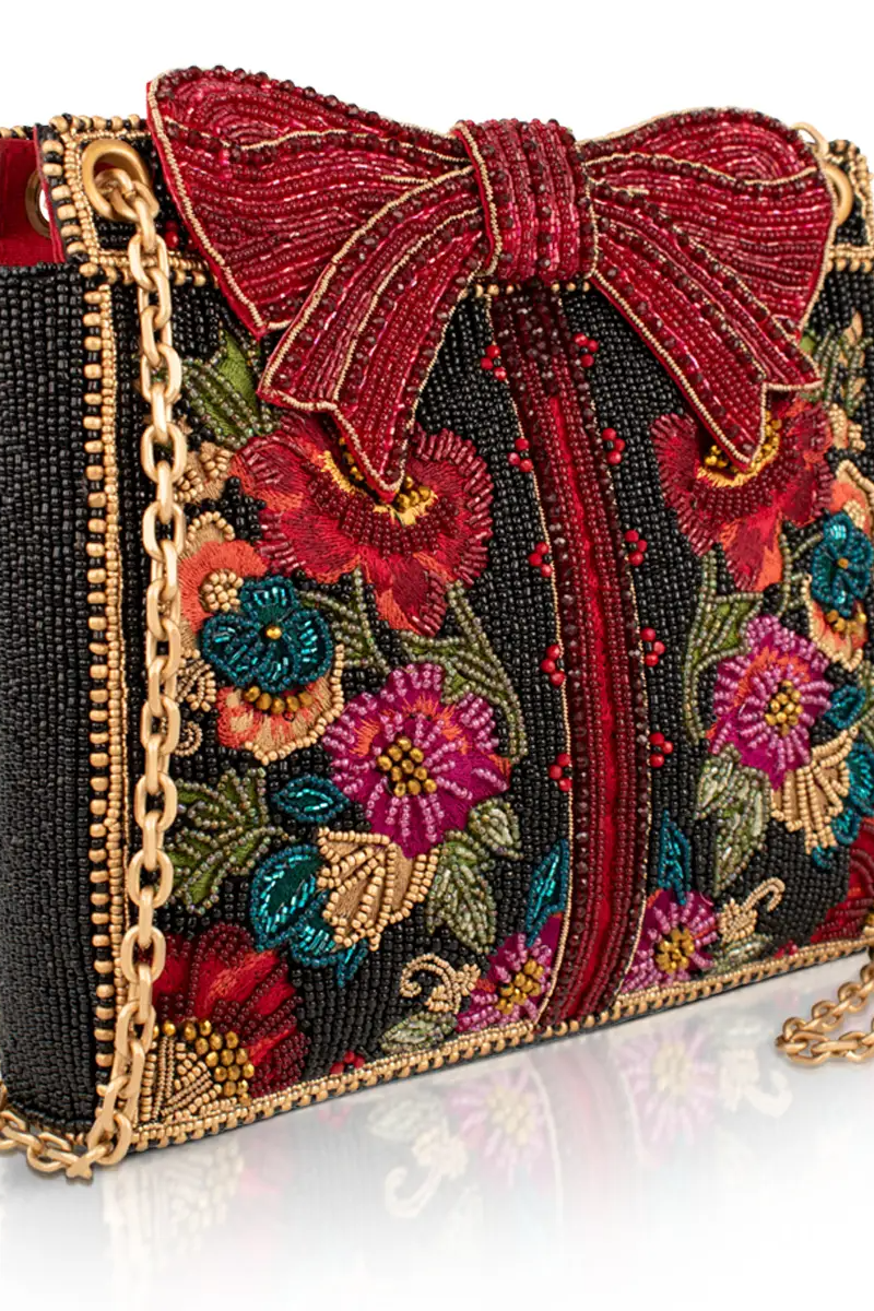 Gifted Floral Bow Beaded Bag