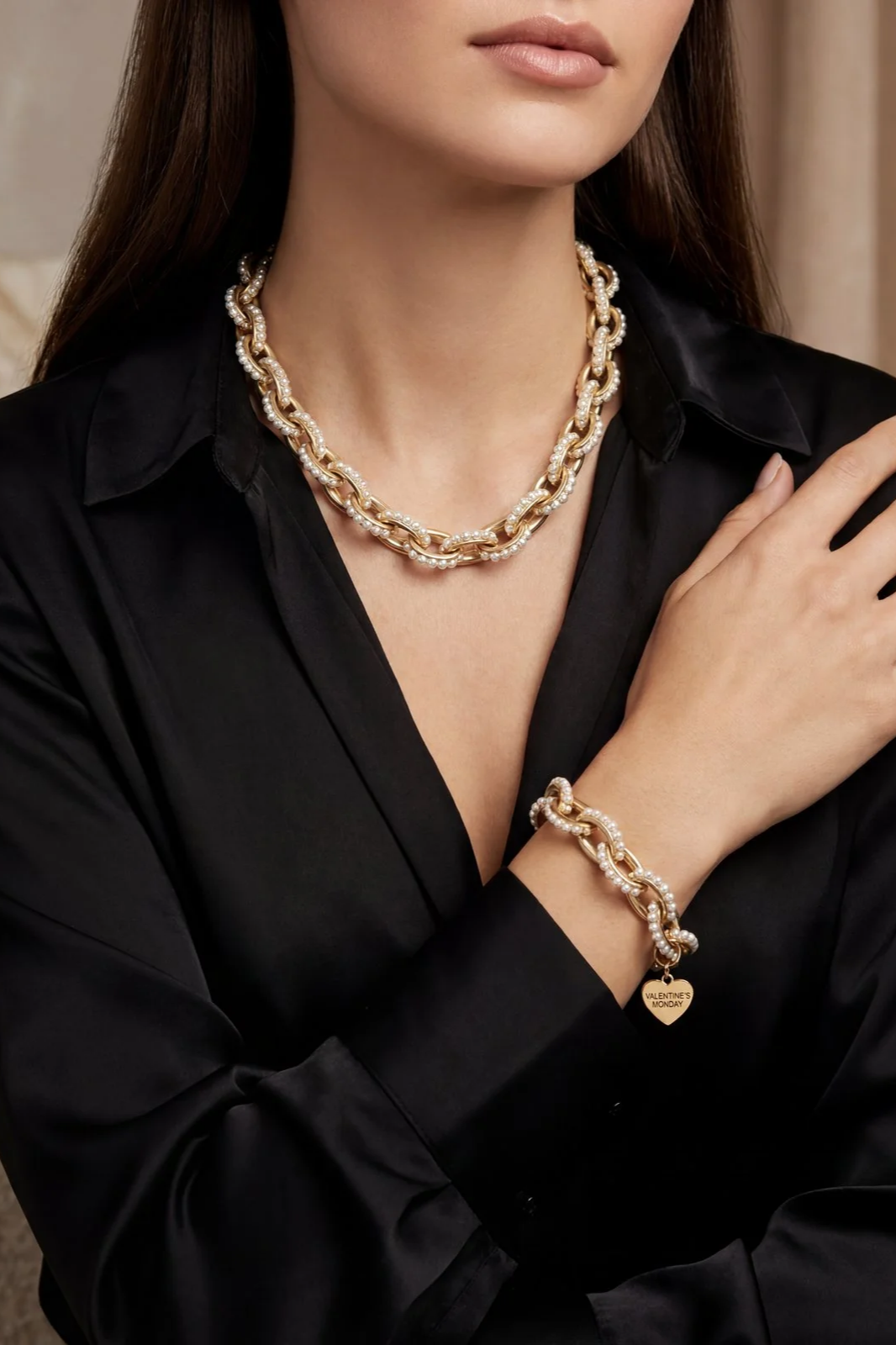 Pearl Chain Bracelet Gold