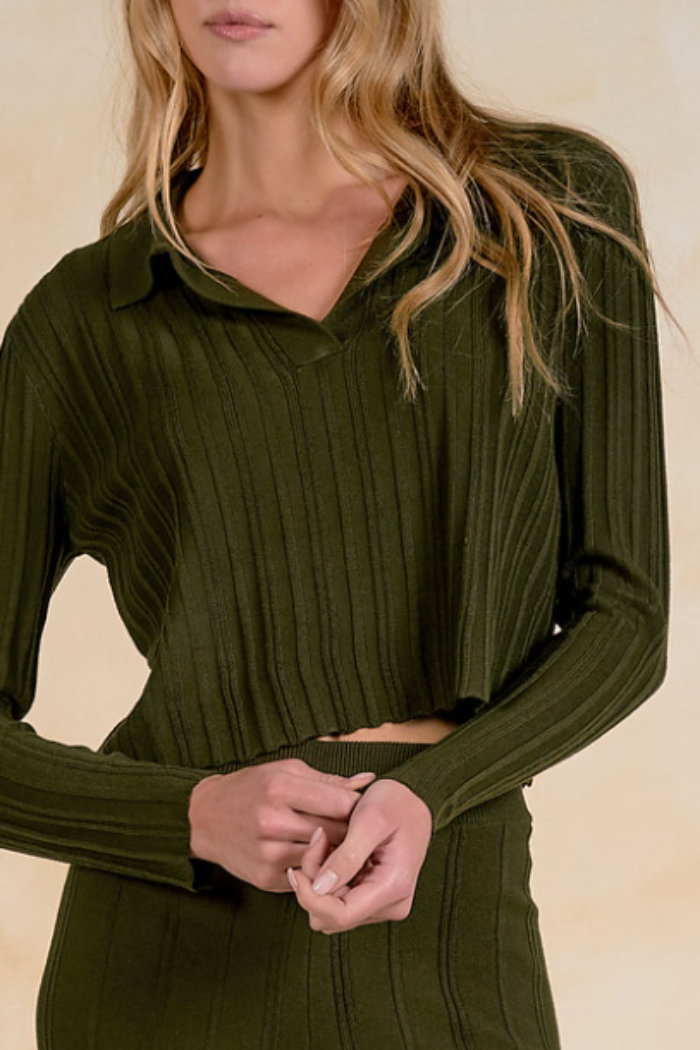 Olive Long Sleeve Top