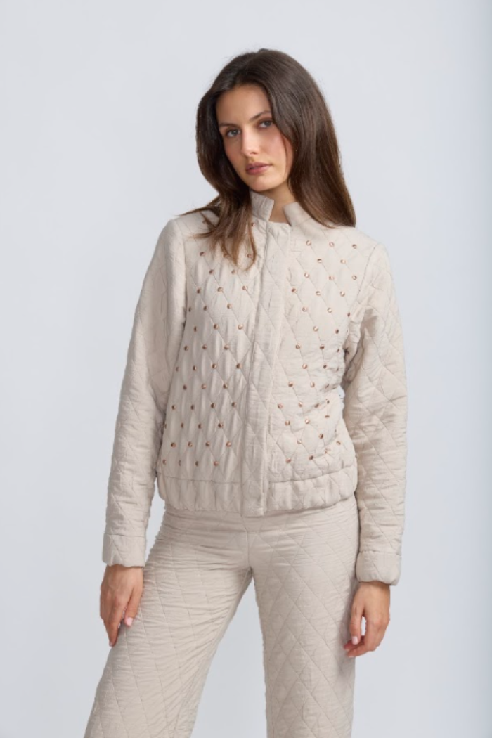 Diamond Quilted Solid Pant