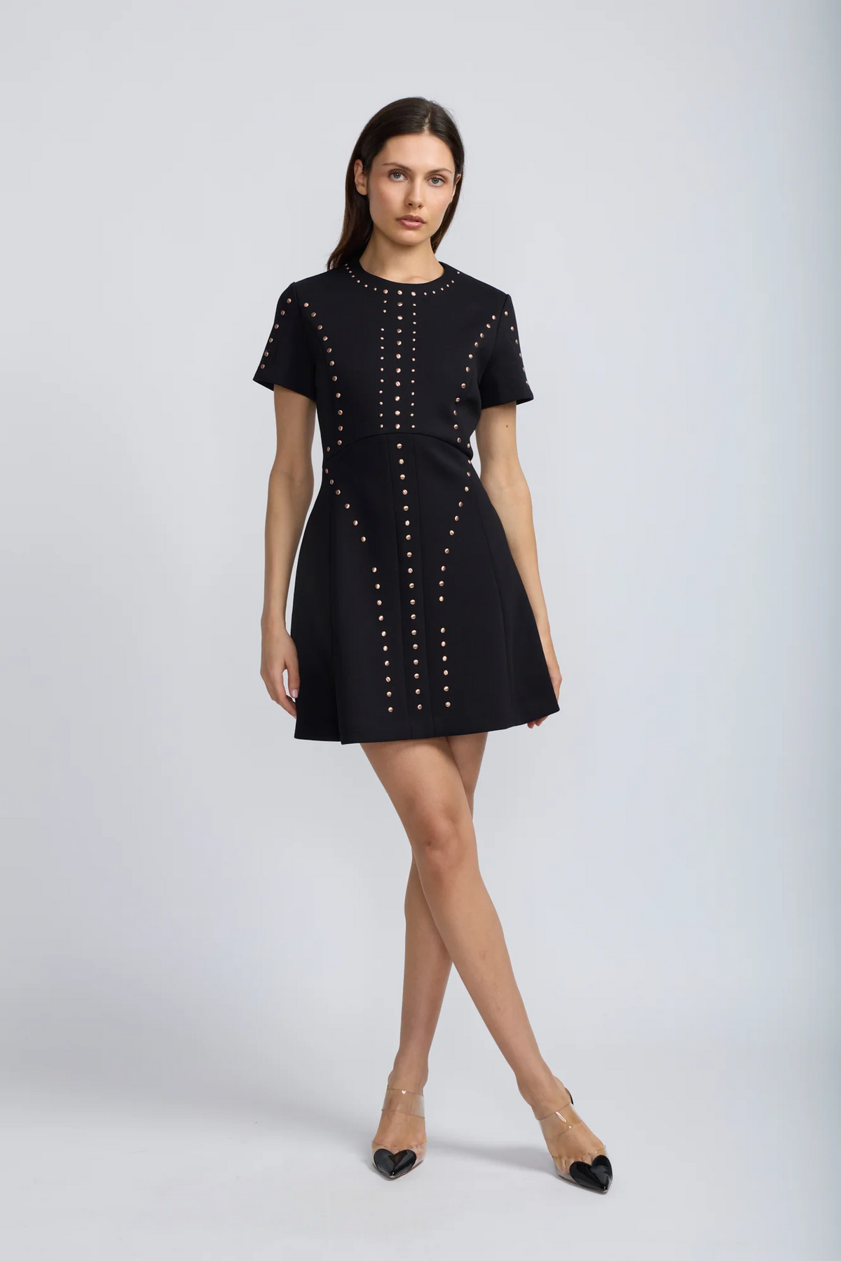Copper Studded Scuba Dress