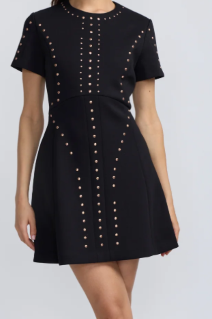 Copper Studded Scuba Dress