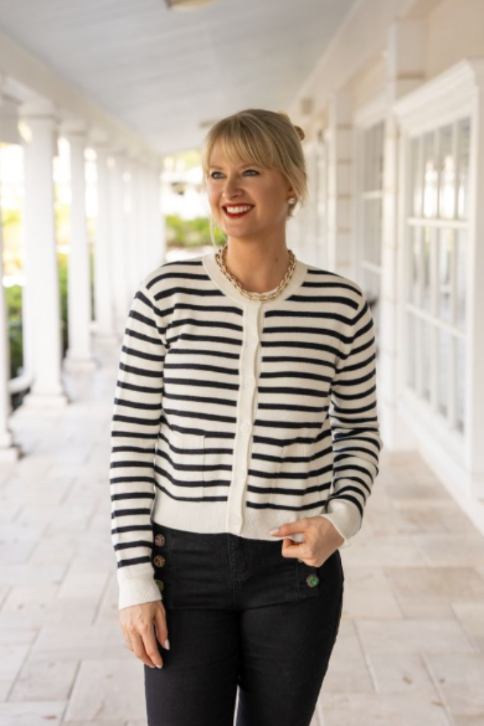 Striped Button Cardigan